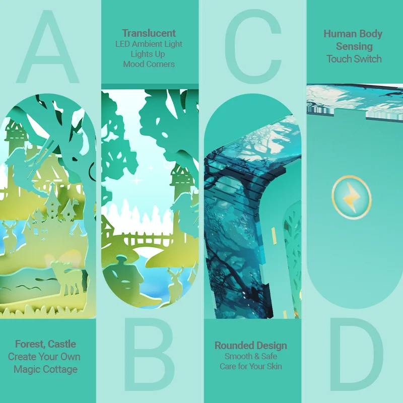 3d floresta dreamland modelo blocos de construção de madeira kit diy montagem tijolos luz da noite decoração desktop haste aprendizagem crianças presente