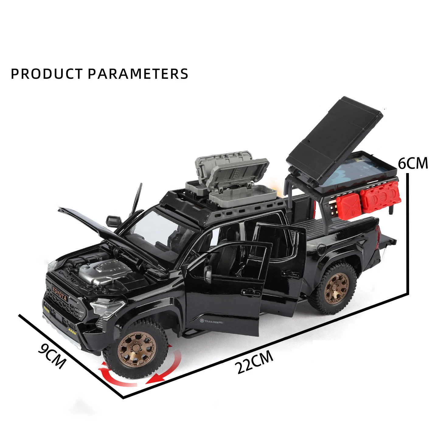1:24 toyota tacoma picku liga modelo carro brinquedo diecasts fundição puxar para trás som e luz carro brinquedos para crianças veículo