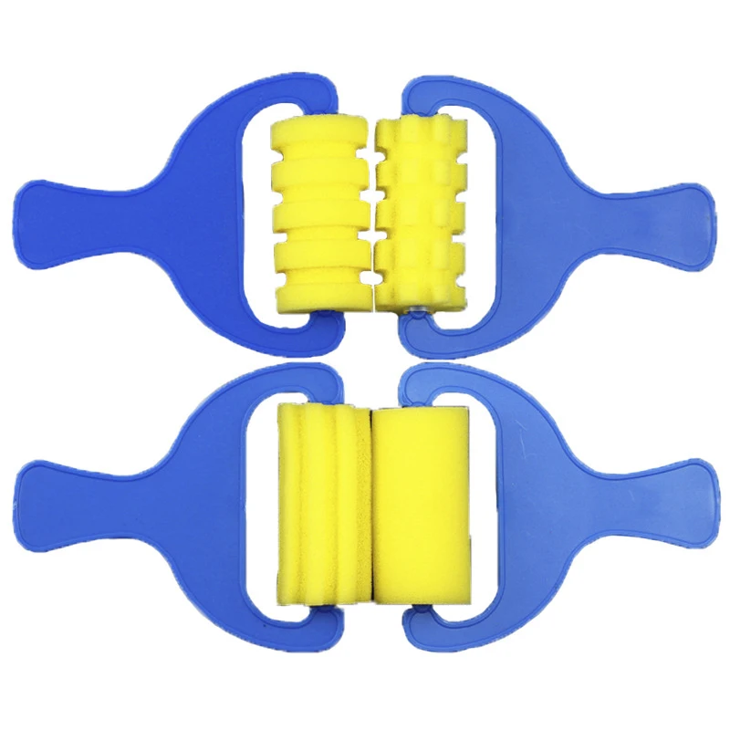 4Pcs DIY Sponge Paint Roller Brush Plastic Handle Set Kid Art Star Craft Painting Tool Early Education Drawing for Children Gift