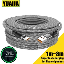 5-Meter USB TYPE C Super Fast Charge Cable for Huawei USB C 3m 8-Meter Extended Charge Cable for Samsung Xiaomi Camera OnePlus