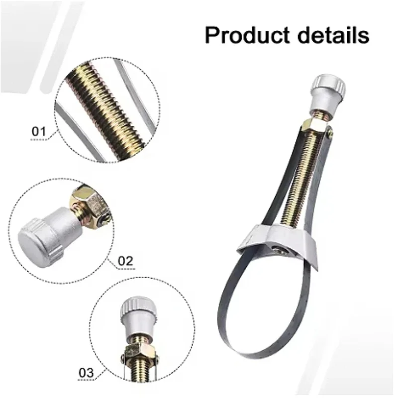 Adjustable Oil Filter Removal Wrench Universal Strap Type Tool for Car Truck Engine Filter Repair