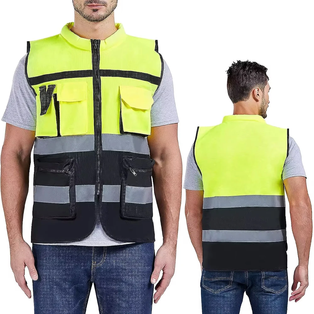 High Visibility Reflective Safety Vest Construction Worker Road Traffic Reflective Work Clothes Motorcycle Cycling Clothes