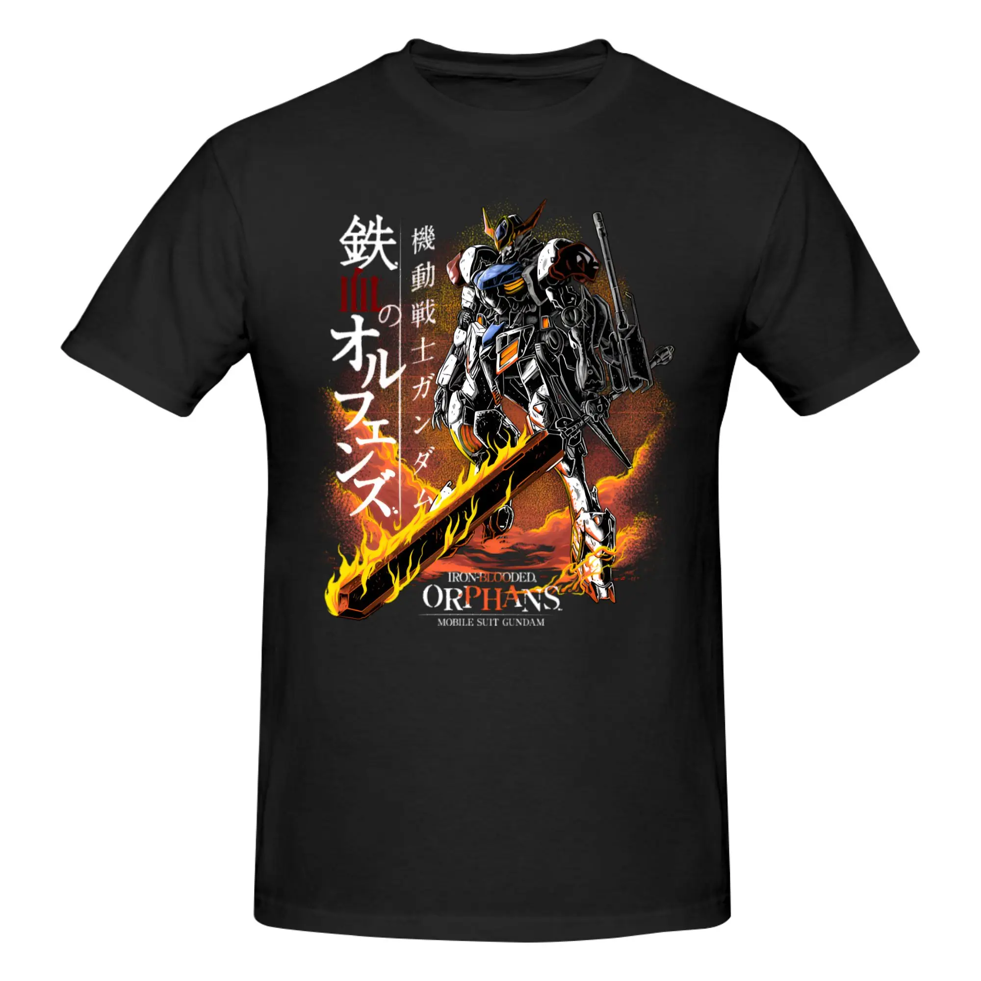 Camisetas de Anime Gundam Barbatos con diseño de robot Mecha para hombre, ropa de calle de manga corta, camiseta de algodón puro, camisetas creativas informales
