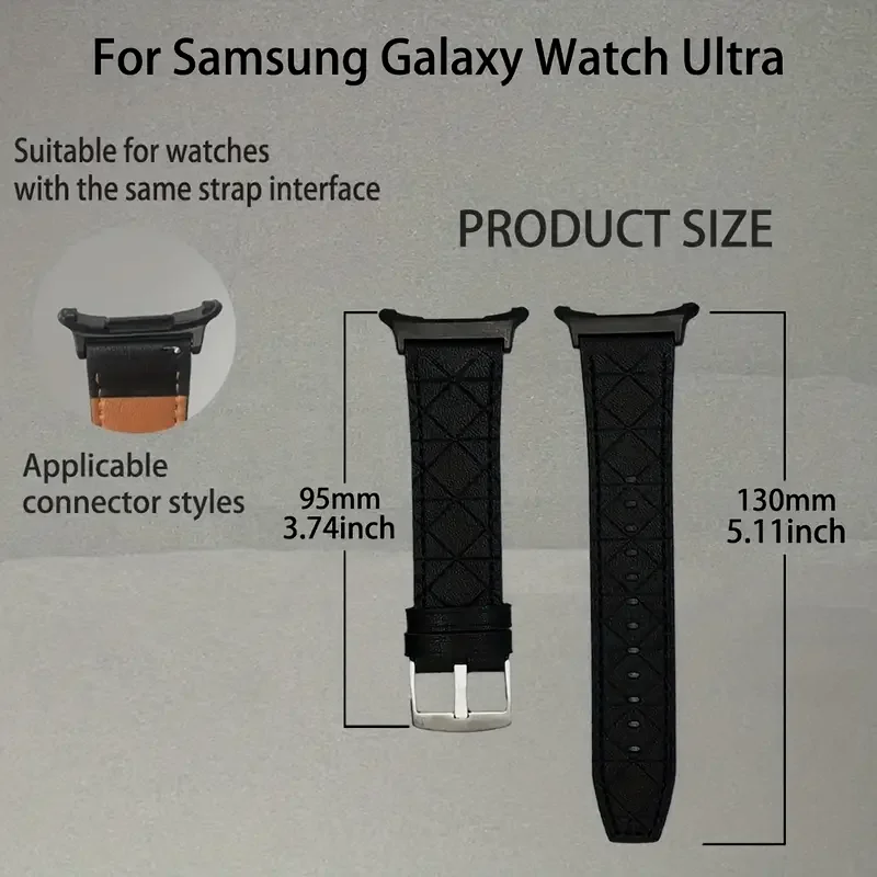 Cinturino in pelle artificiale per Samsung Watch Ultra 47mm Bracciale senza spazi vuoti Cinturino sportivo per Galaxy Watch Ultra Cinturino morbido di ricambio