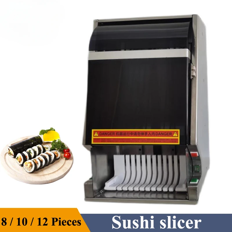 Commercial Sushi Cutter Slicer Automatic Sushi Roll 8 / 10 / 12 Pieces Rice Roll Cutting Machine Customization