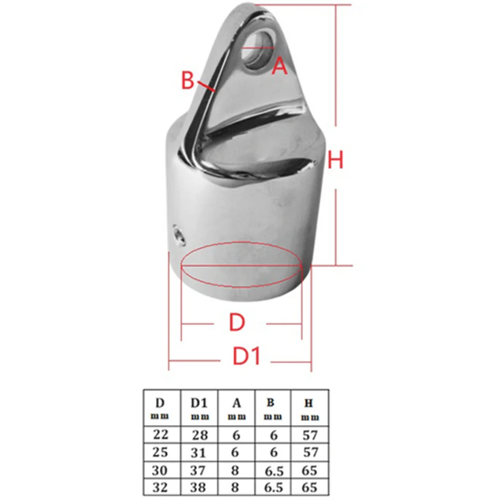 316 Stainless Steel Triangular Sliding Cap for Bimini Top Marine Grade Ship Yacht Awning Accessories Replacement Parts