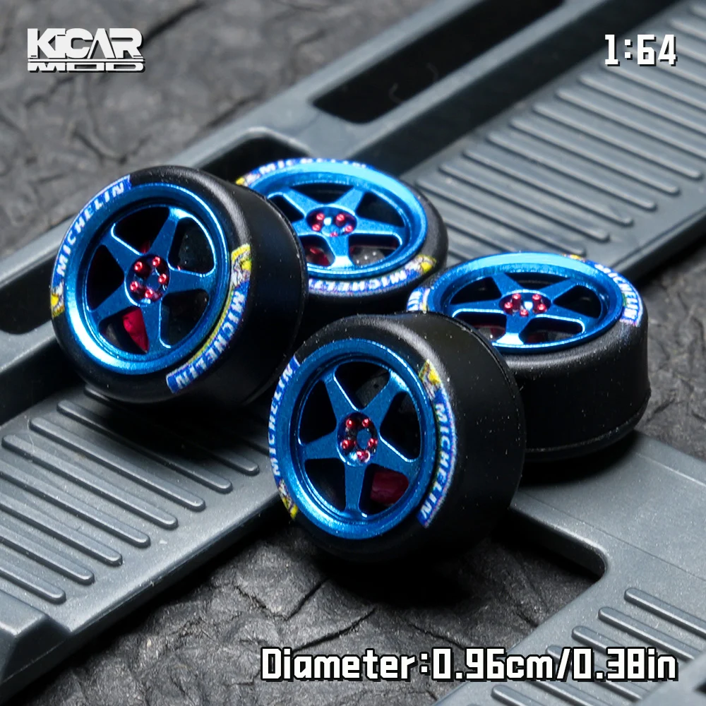 Kicarmod 1/64 Resin DESMOND EVO II Bearing Model Car Wheels 9.6mm For Diecast Model Car Modification