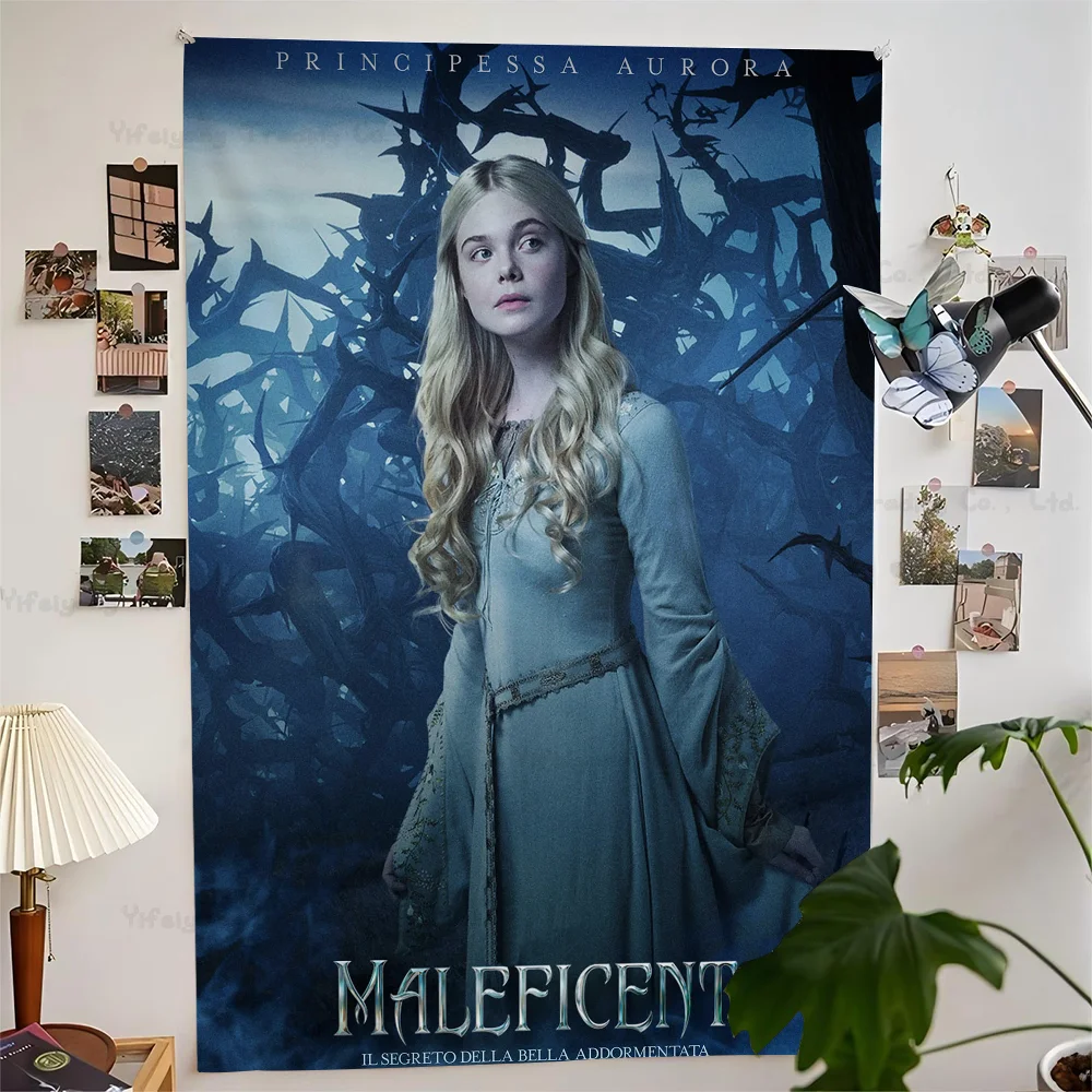 M-Maleficents Tapestry Anime Tapestry Hippie Flower Wall Carpets Dorm Decor Wall Hanging Home Decor