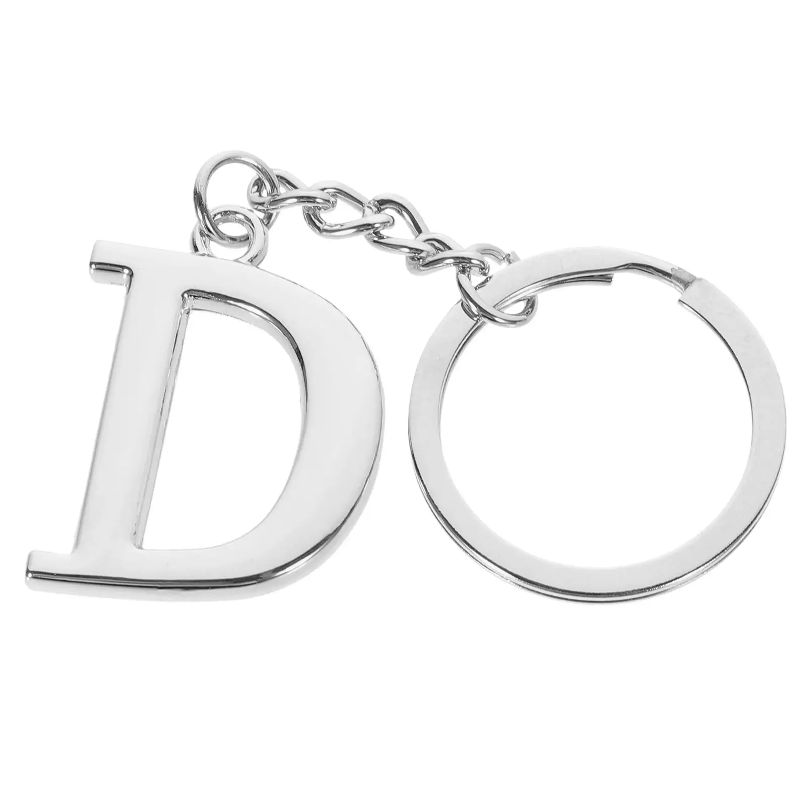 

Alphabet Letter Pendant Keyring Creative Alloy Keychain Cool Car Keyring Handbag Phone Pendant Charms Gift (D)