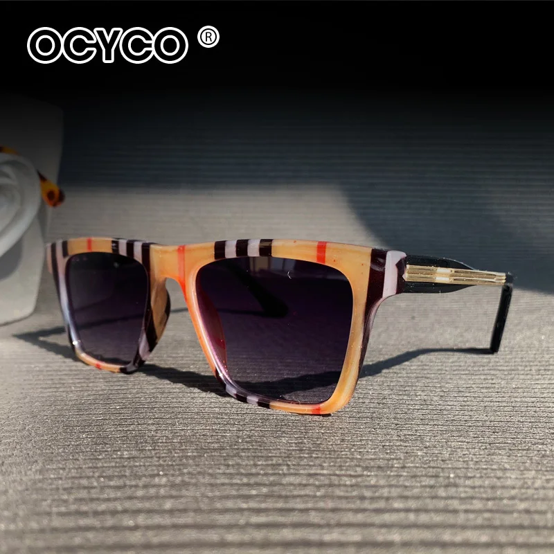 OCYCO Ins Popular Fashion Square Sunglasses Women Trending Gradient Brand Designer Shades UV400 Men Cat Eye Sunglasse