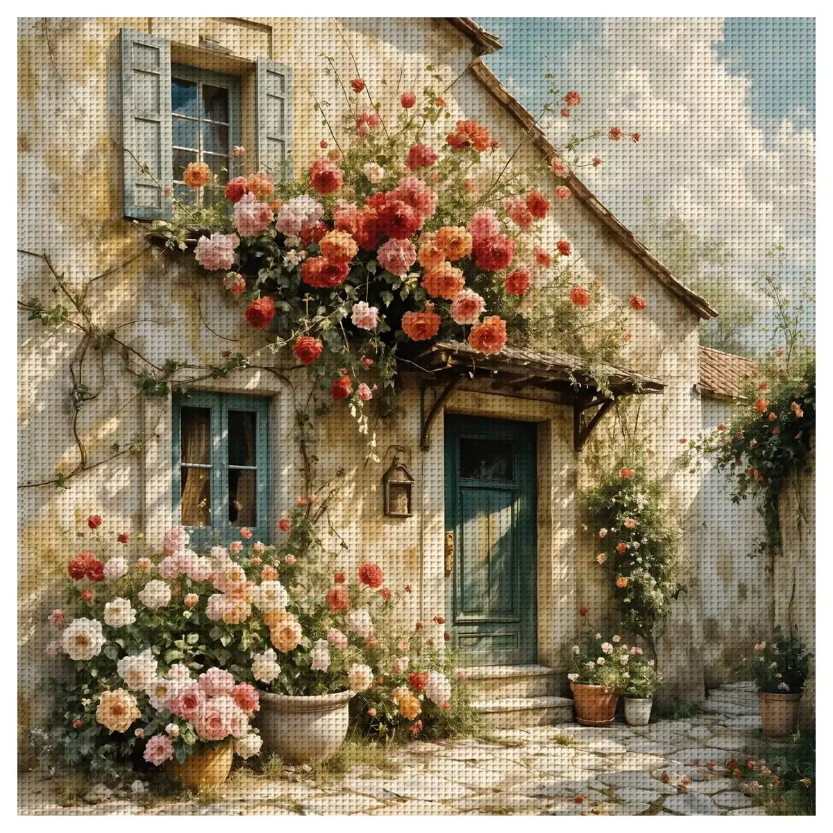 ThreadLux Counted Cross Stitch Kit 40x40cm/15.7x15.7in Easy-to-Follow Holiday Gift Family Decorative Cross-Stitching Set