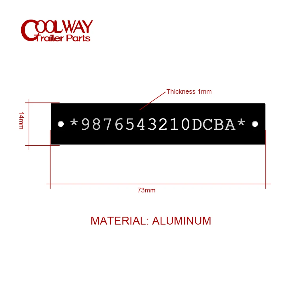 73MM X 14MM Fully Engraved Aluminum Frame NO. VIN Plate Serial Number Motorcycle Kawasaki Suzuki Honda Yamaha ALL