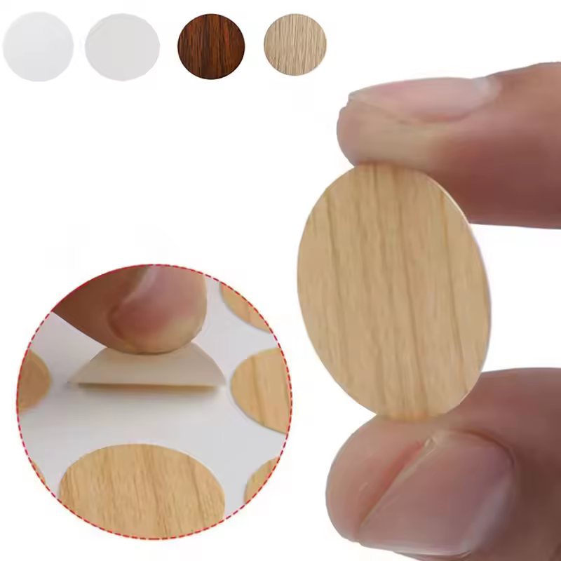 54Pcs Wooden Furniture Self Adhesive Screw Cap Cover Hole Stickers Wood Craft Desk Cabinet Drawer Art Sticker Ornament - Image 4