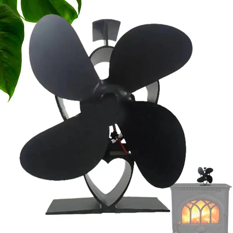 Fireplace Fan Non Electric Heat Thermal Fan Fireplace Burning Stove Fan Warm Air Circulating Blower Quiet Thermal Fan For Cold