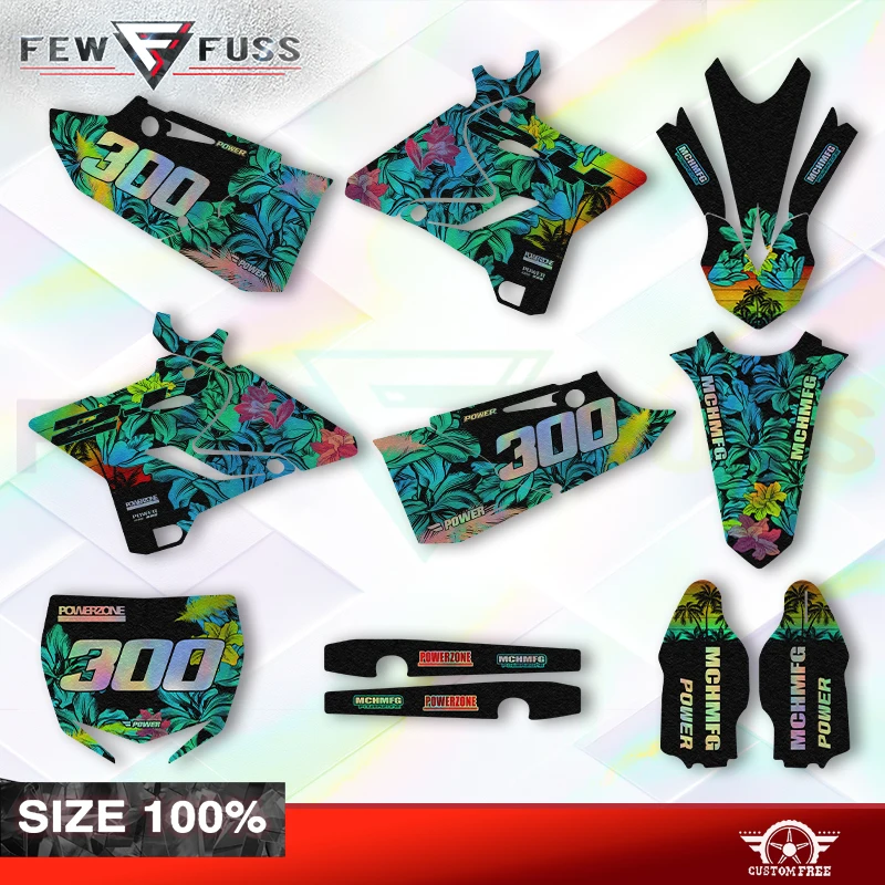 Fewfuss Holographic Chrome Racing Decal Graphics Kit for Yamaha YZ125 YZ250 2015 to 2021 YZ250X 16 to 21 Motorcycle Stickers 02