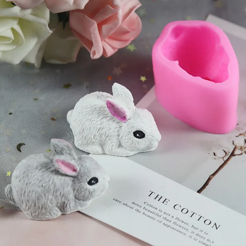 3D Animal Rabbit Silicone Mold Diy Mousse Fondant Chocolate Cake Decoration Kitchen Baking Tools Pottery Clay Soap Resin Moulds