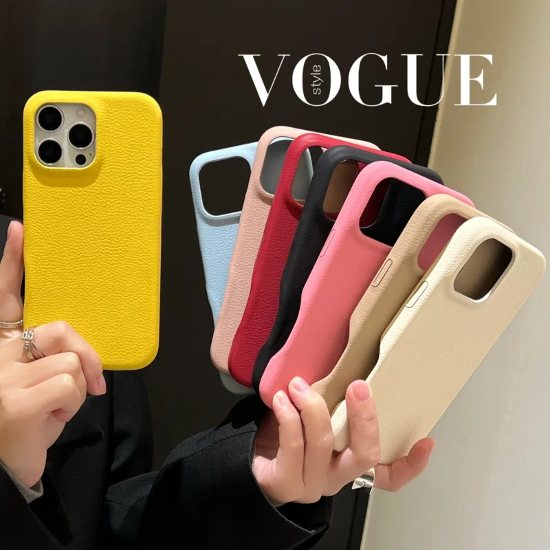 

Small lychee pattern8Four-color pack suitable for Apple15promaxKorean-style simple solid color phone caseiphone16Super popular n
