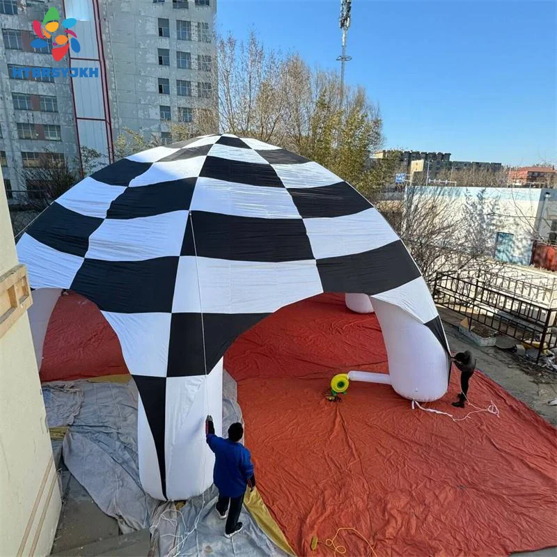 Puntelli gonfiabili per feste Tenda gazebo gonfiabile in bianco e nero per attività all'aperto