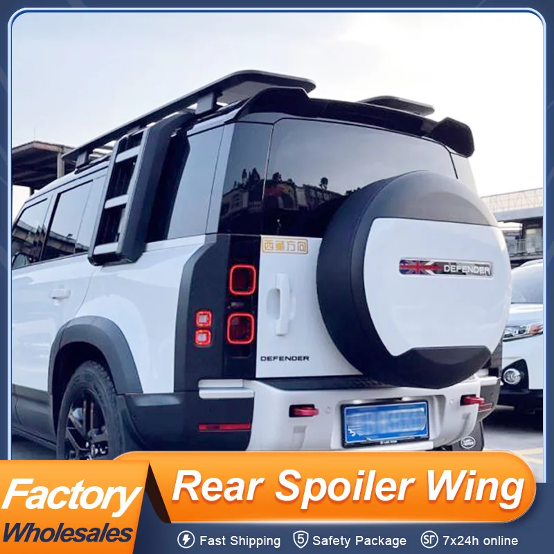 

For Land Rover Defender 90 110 2020 21 22 23 24 Rear Top Roof Trunk Lid Car Spoiler Wing ABS Black Carbon Exterior Accessories