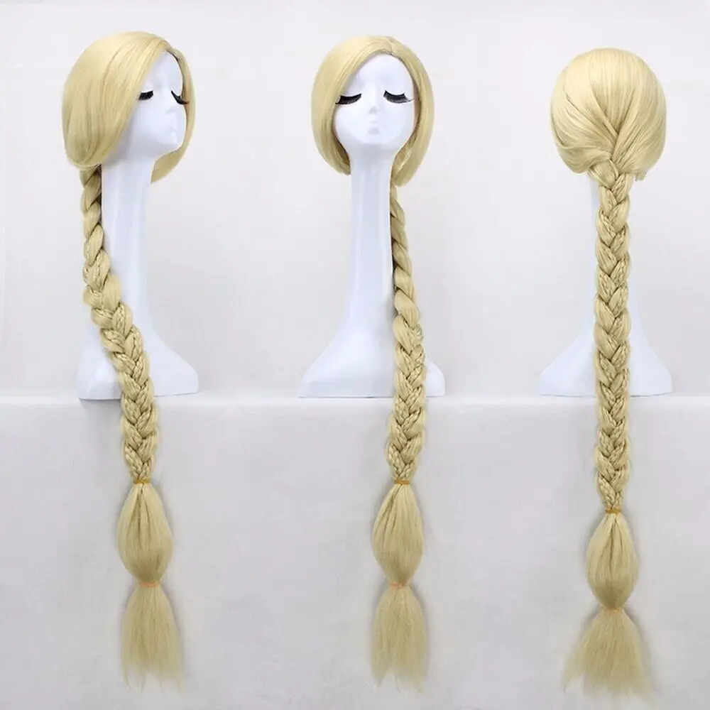 For Cosplay Tangled Princess Rapunzel Cosplay Party Wig Blonde Braid