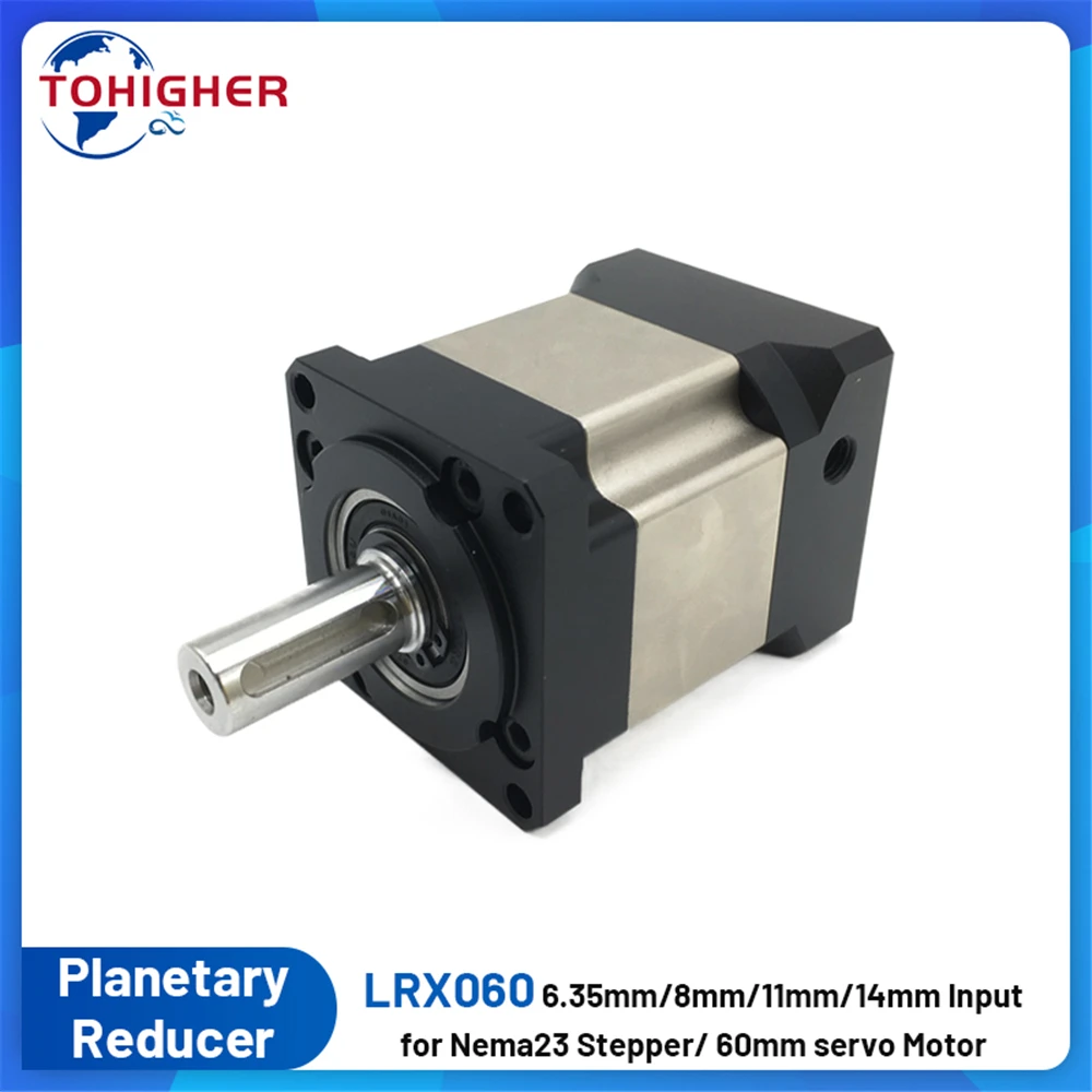 

Planetary Gearbox Nema23 Stepper 60 Flange Servo Motor Reducer 200W 400W 6.35mm/8mm/11mm/14mm Input 14 Output High Precision