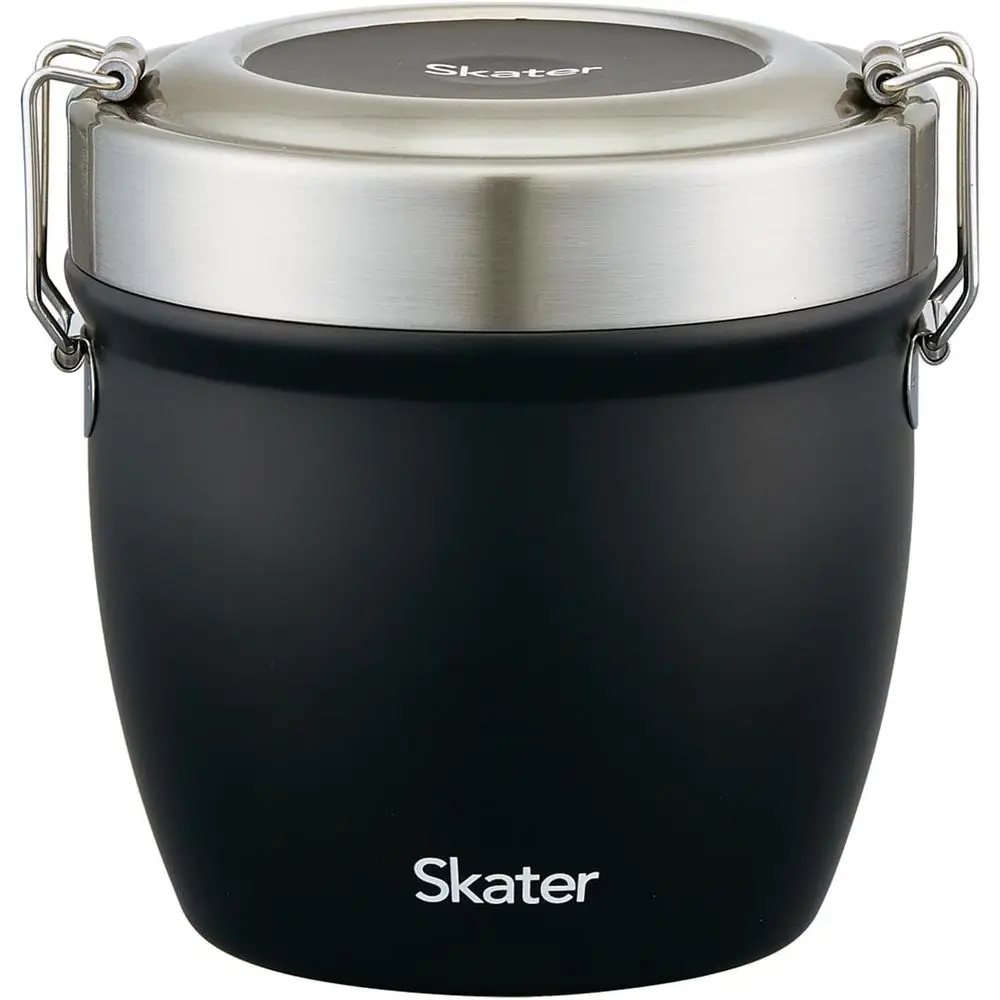 

Большой термоизолированный ланч-бокс - 800 мл, японский контейнер для обеда - вакуумная двойная стенка - черный