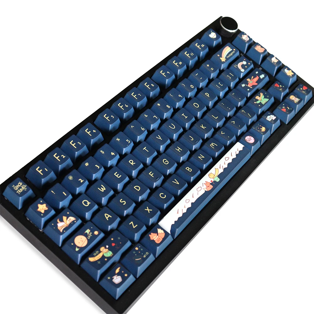 أغطية مفاتيح من Little Prince Cherry مادة PBT خمسة جوانب صبغ فرعية 129 مفتاحًا غطاء مفاتيح للوحة المفاتيح الميكانيكية 87/104/108 Mx