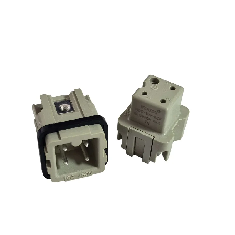 The Male Inserts and Female Insert of Heavy Duty Connector HDC HA-03 4Pins 10A  Plug Socket