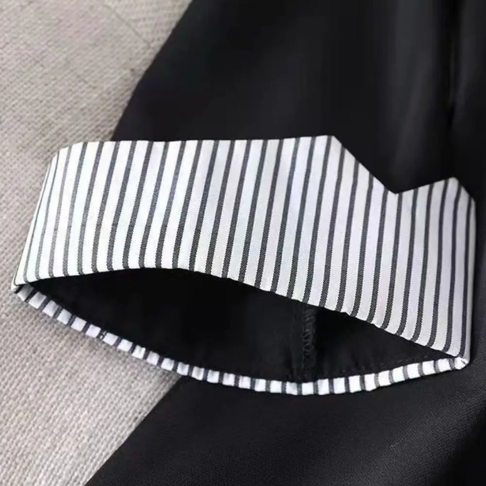 스타일리시 스트라이프 엘레강트 수트 재킷 루즈 롱 슬리브 수트 코트 여성 캐주얼 플러스 사이즈 프로페셔널 오피스 블레이저 봄 가을