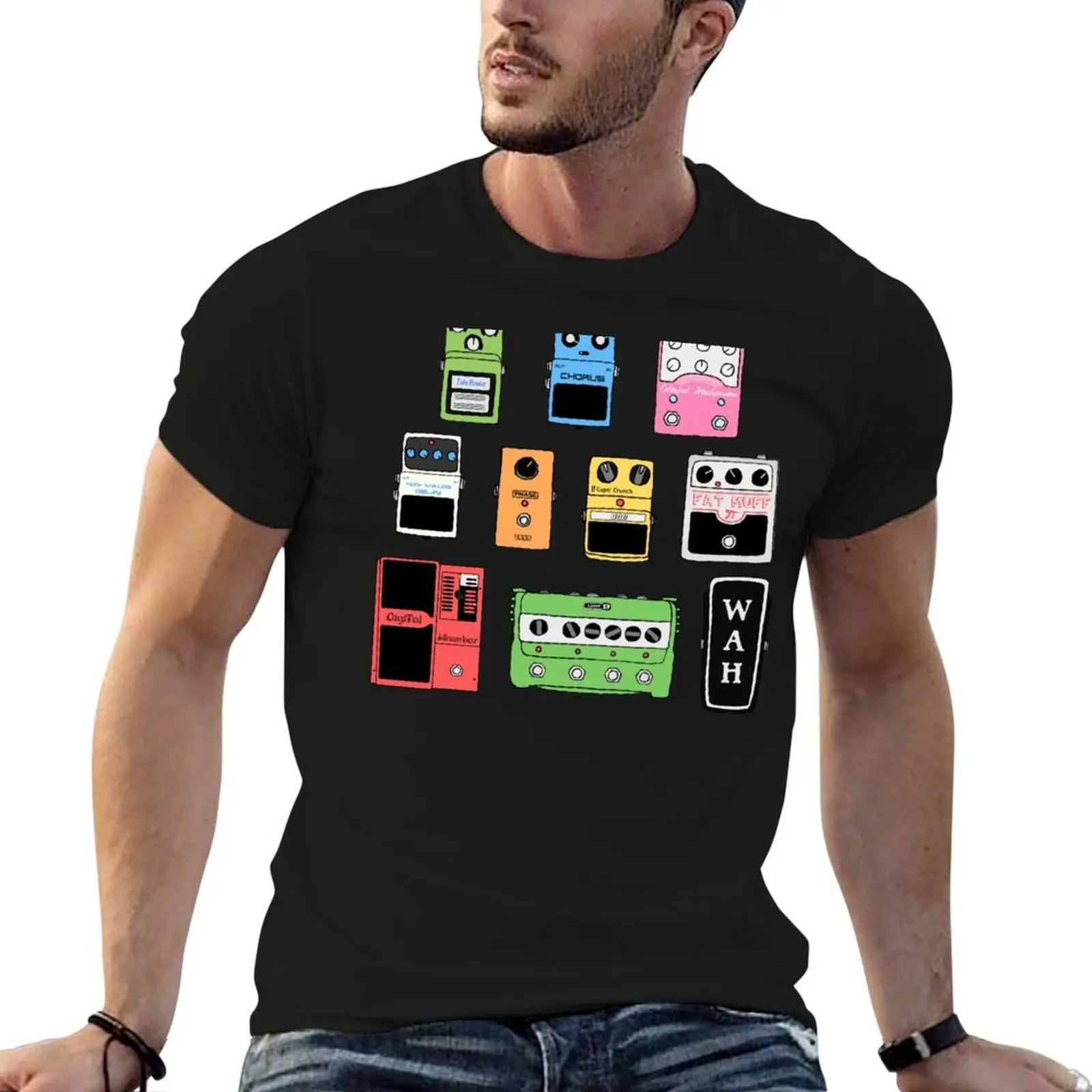 GUITAR PEDALS Recording Studio Engineer Guitarist Gear Foot Effect Pedals Music Illustration Mug Sticker T-Shirt