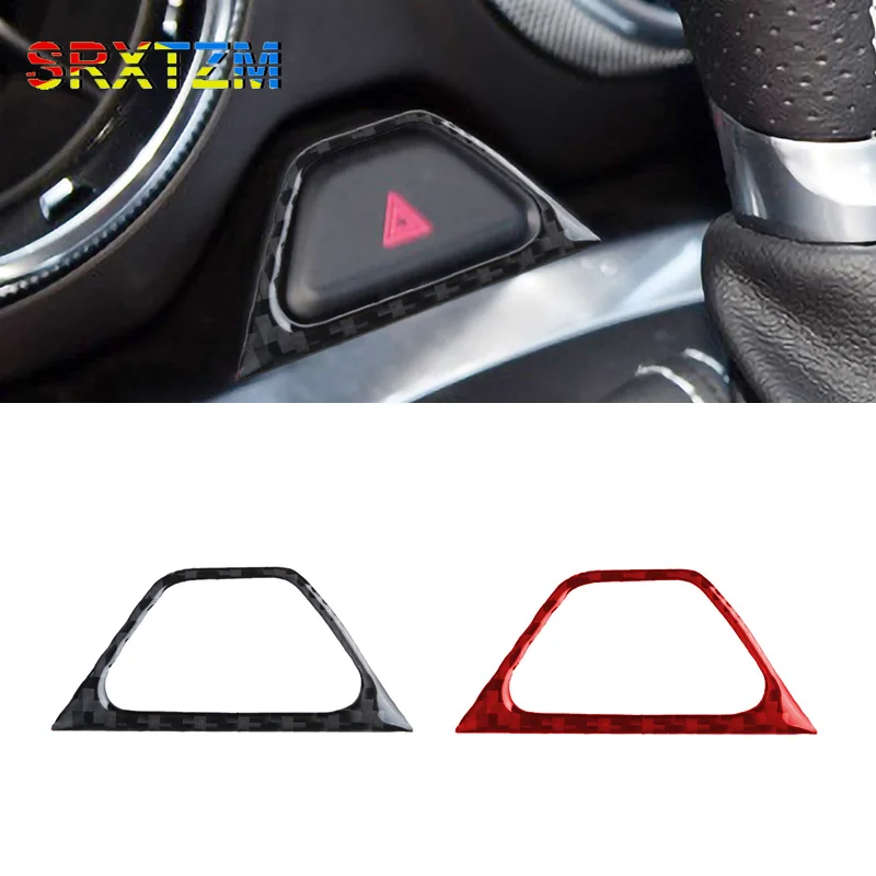 For Chevrolet Camaro 2017 2018 2019 Carbon Fiber Emergency Light Buttons Panel Cover Trim Car Interior Decoration Accessories