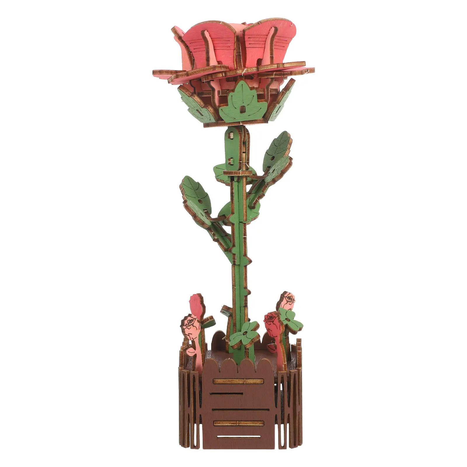 

Деревянный конструктор-головоломка 3D «Цветочный букет» для взрослых: не требует воды и почвы, вечные декоративные цветы, идеально для семейного досуга