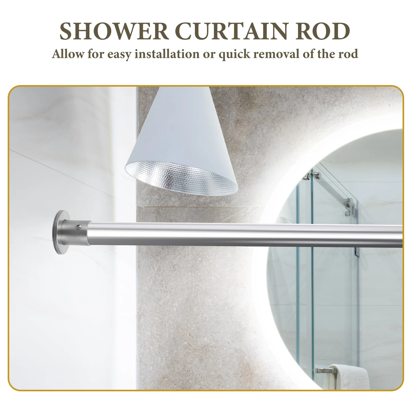 

4 Pcs Stainless Steel Shower Curtain Rod Bracket Holder Socket 25mm Diameter Flange Brackets Closet Window Wardrobe Pole