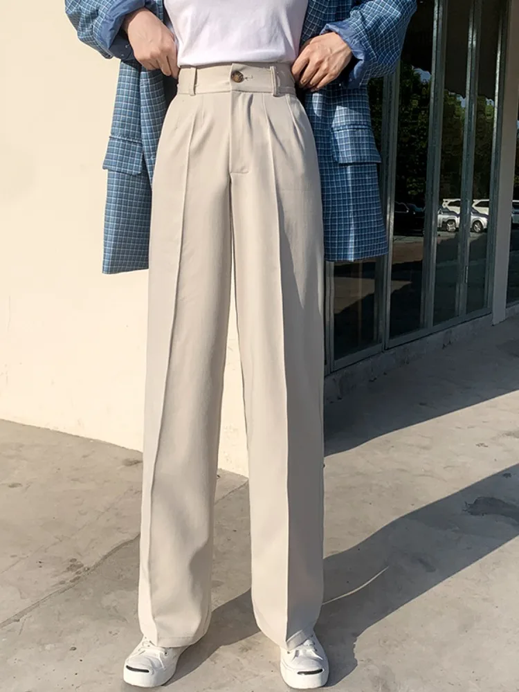Women Suit Pants High Waisted Black Wide Leg Pants For Women's Spring 2024 New Drape Versatile Casual Straight Wide Leg Pants