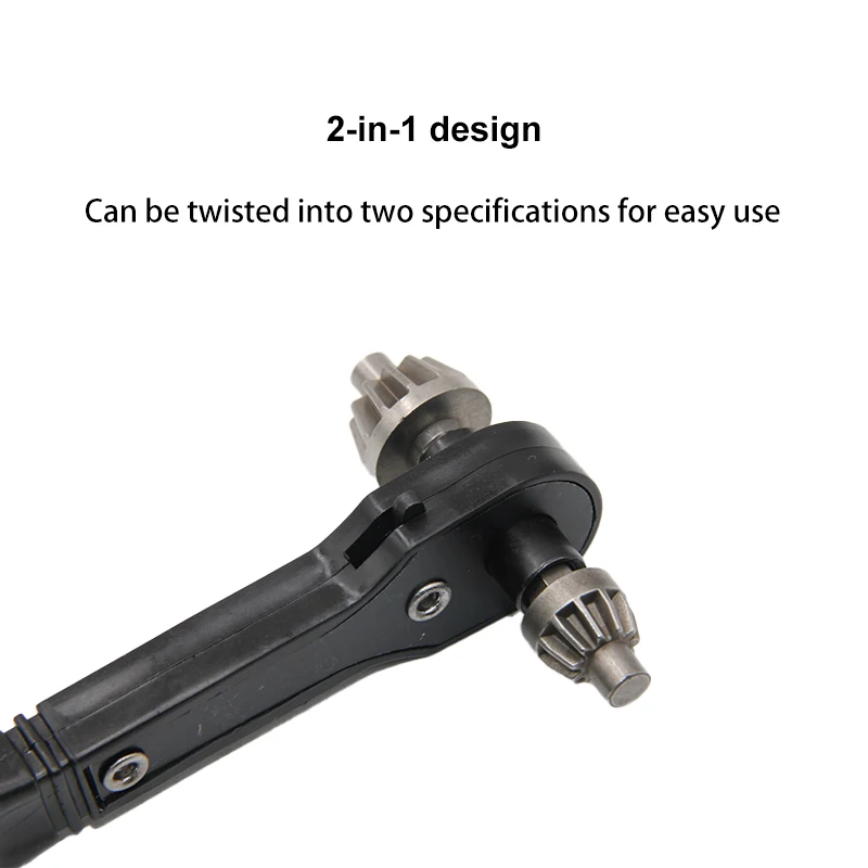 Schwarzer H-förmiger Bohrfutterschlüssel mit Ratsche 2-in-1 Multifunktional 1,5-16mm Handwerkzeug für Heimwerker – Detail 7