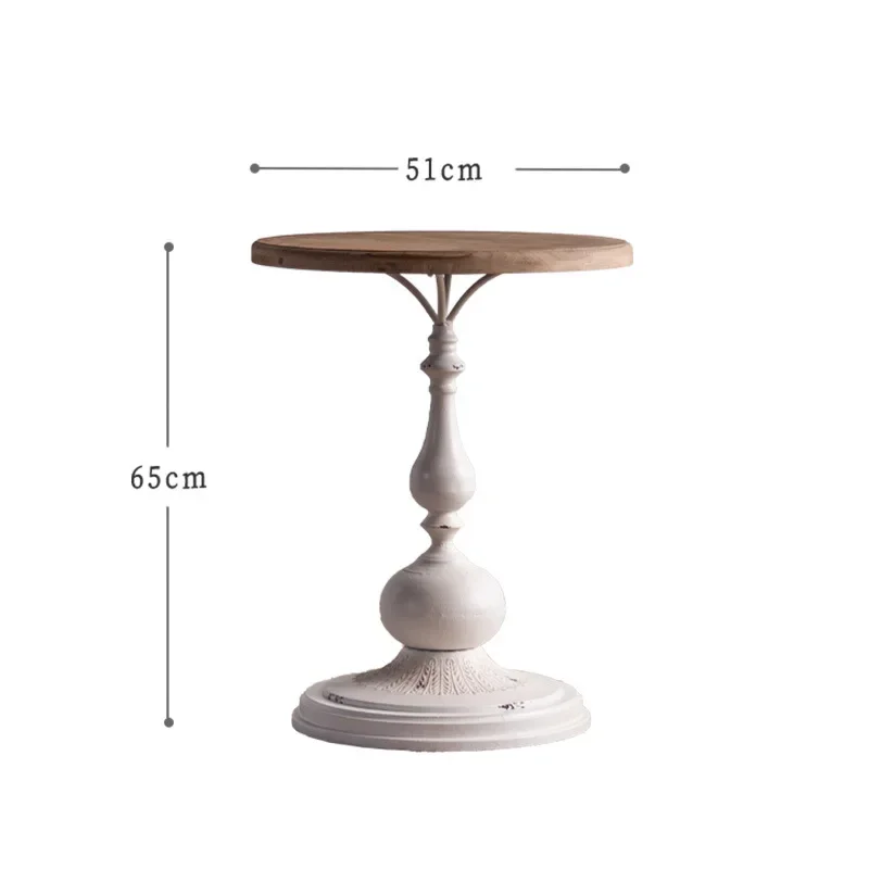 Solid Wood Small Coffee Table French Design Living Room Corner Table Round Table Side Tables Balcony Coffee Tables