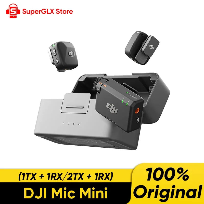 Nouveau microphone sans fil DJI Mic Mini (2TX+1RX+étui de charge) avec suppression intelligente du bruit, audio de haute qualité, original DJI