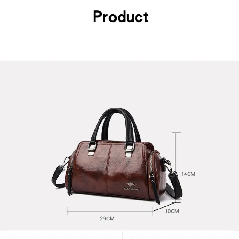 Luxury Designer Solid Color Simple Women\'s Shoulder Bag Boston Crossbody Bag 2023 High Quality Soft Leather Women\'s Handbag