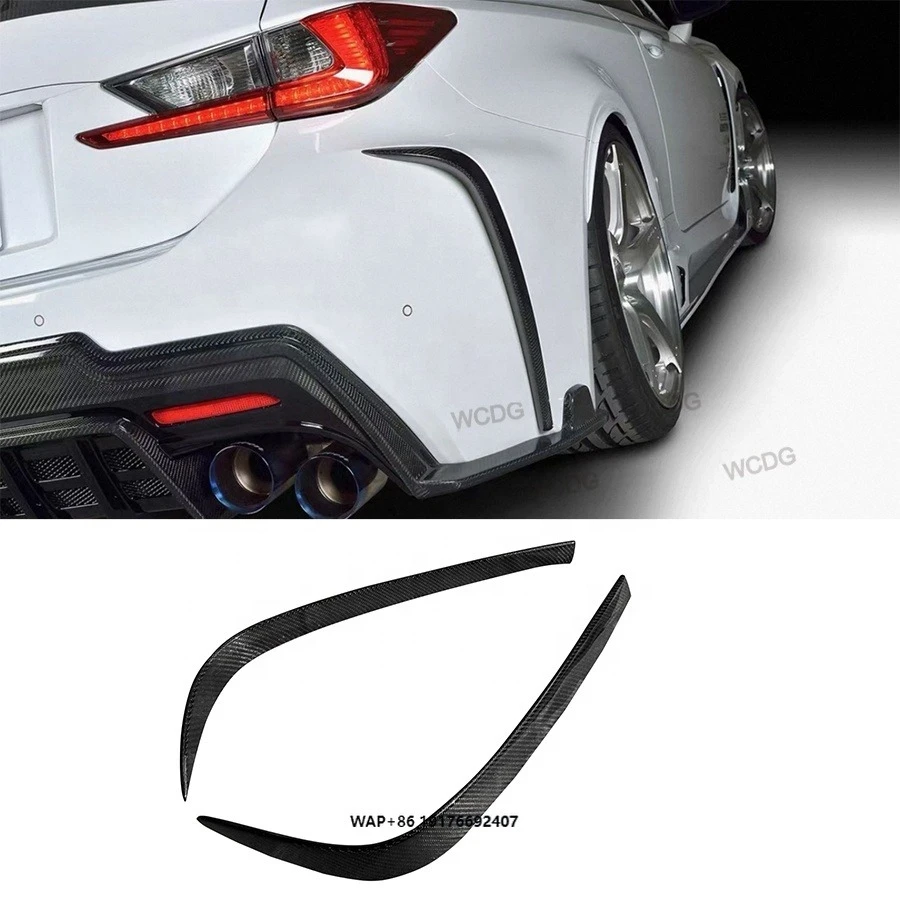 

ForLexus RCF 2014-2018 Carbon Fiber Rear Bumper Fender Canard Splitter Rear Side Shark Fins Spoiler Car Body Kit