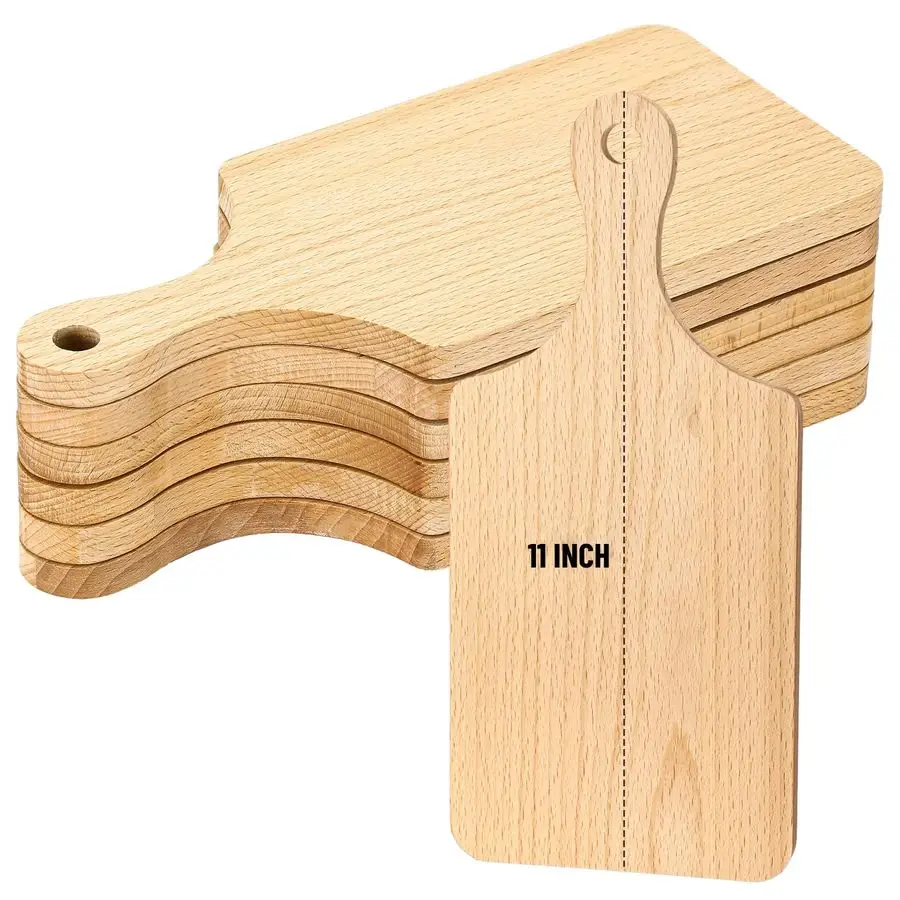 

6 Pcs Thicken Cutting Board Bulk Wood Board for Chopping Serving Charcuterie Material for Laser Engraving Mother Day Wedding Hou