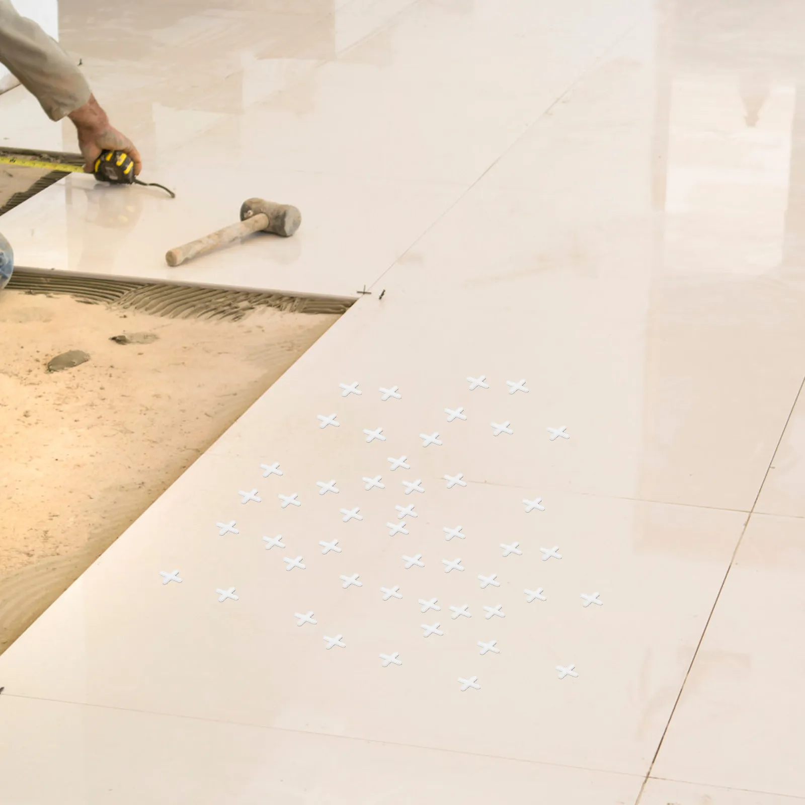 500Pcs Tile Leveling Spacers Cross Tool Adjustable Height Floor Wall Alignment Reusable System for Stone Ceramic Tile