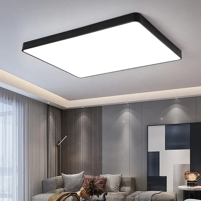 Moderne LED-Deckenleuchte, minimalistisch, quadratisch, schwarz, weiß, Dekorlampe für Schlafzimmer, Wohnzimmer, Flur, Esszimmer, Gang, Innenbeleuchtung