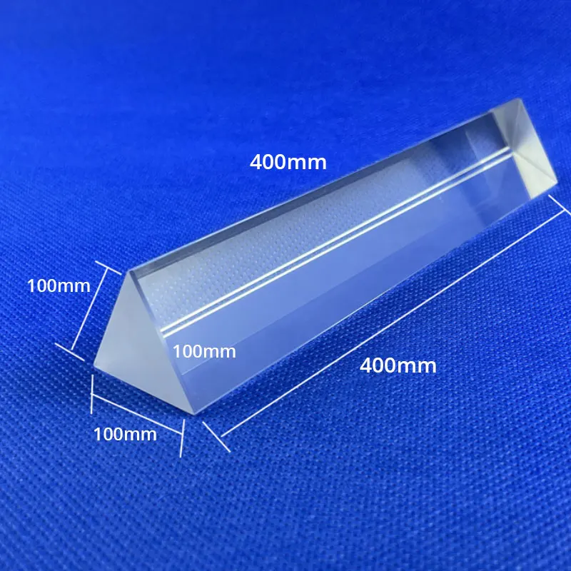 400x100x100mm Glass Triangular Prism Physics Teaching Prismatic Light Spectrum