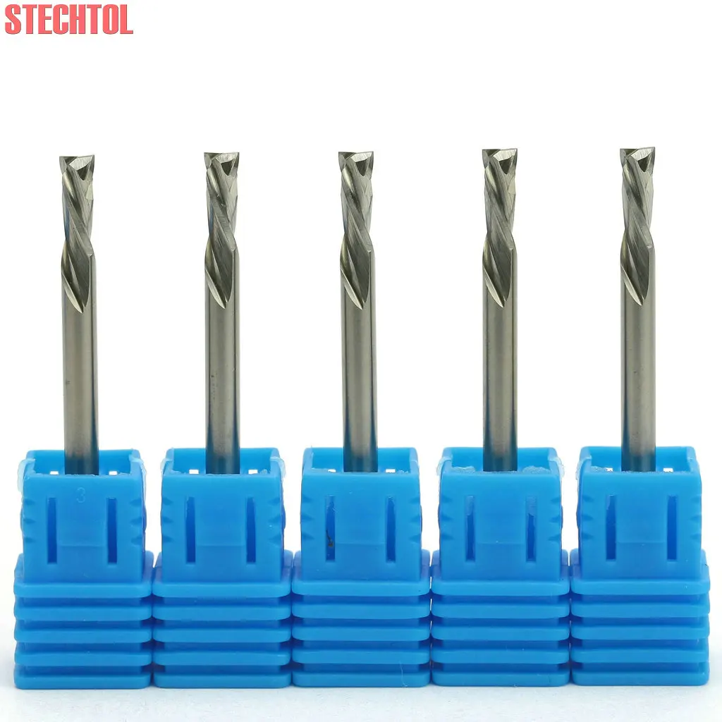 

Up Down Cutter 3.175mm/4mm 2 Flute Compression End Mill CNC Engraving Cutting Tool Spiral Carbide Router Bits for Wood MDF PVC