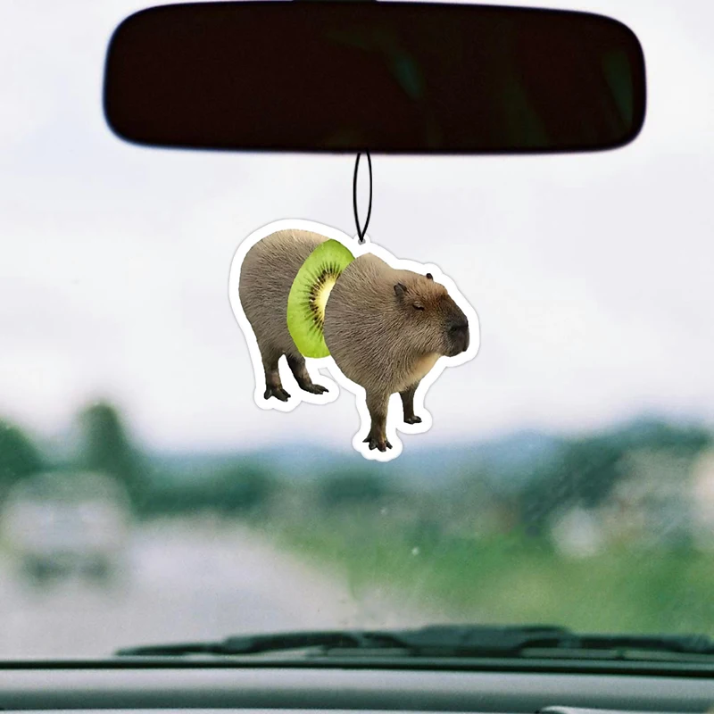 Car Air Freshener Hanging Paper Provides Long Lasting Scent for Auto or Home Kiwifruit Capybara Car Accessories Interior