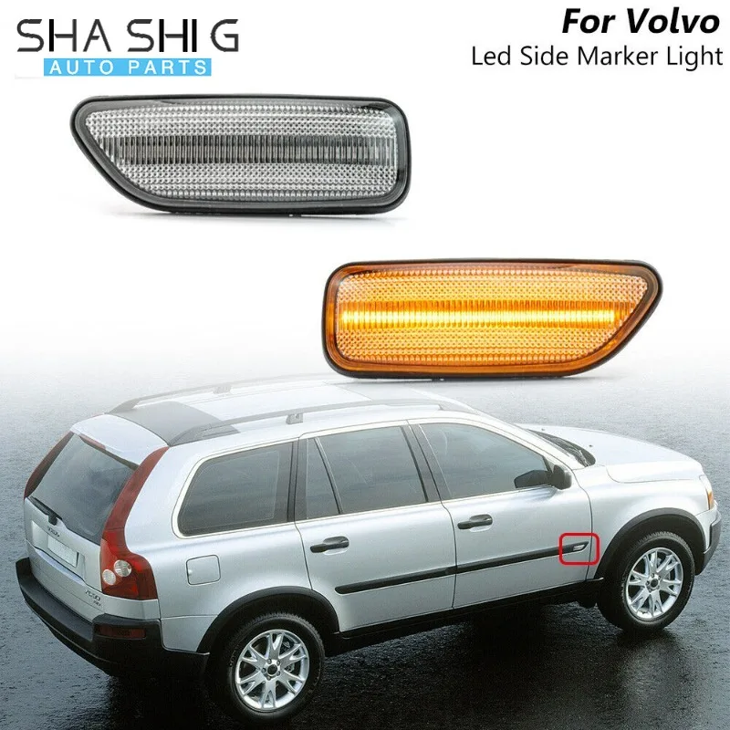 3072264 2 шт. динамический Янтарный фонарь, боковой указатель поворота, фонарь для Volvo XC90 S80 XC70 V70 S60 2001-2009 30722641
