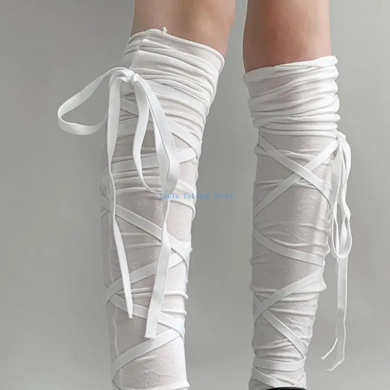 L5YB – bas Ballet à bretelles pour femmes filles, chaussettes dessus du genou, en Nylon, chaussettes hautes, Tube,