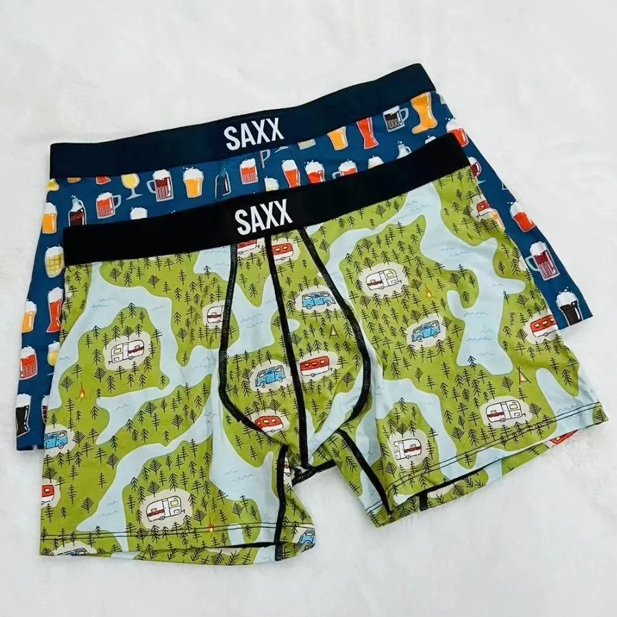 SAXX Men's Modal Slim Fit Printed Underwear Soft Comfortable Stretchable Quick Dry Boxers For Smooth Outline