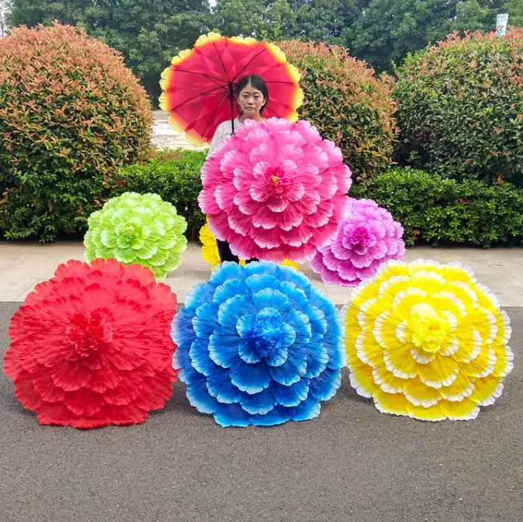 70cm Retro Chinese Peony Flower Umbrella Props Dance Performance Props Wedding Decoration Photograph Fancy Dress Umbrella SN4116