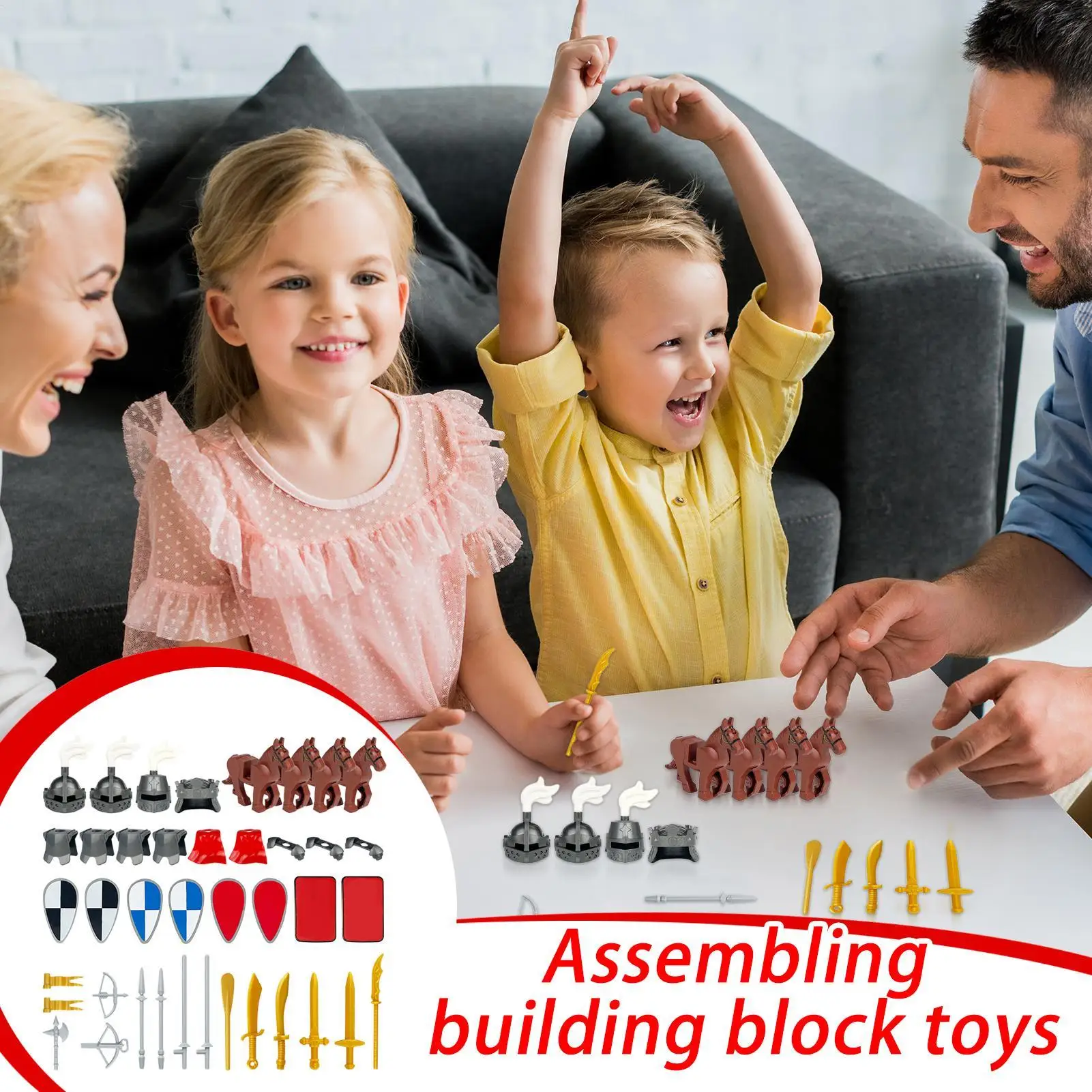 

Строительные блоки для детей, средневековый римский солдат, инструмент, набор строительных блоков, интерактивная сборная игрушка для родителей и детей для мальчиков и девочек